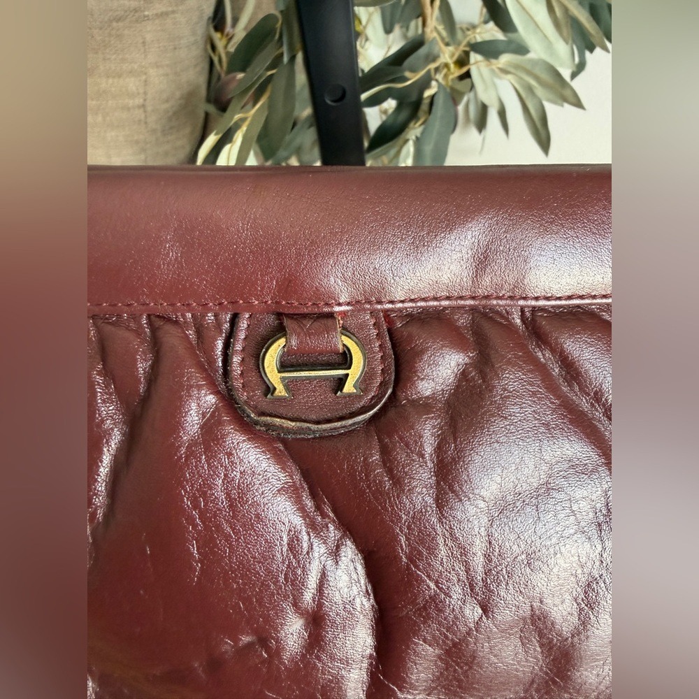 Etienne Aigner Vintage‎ Leather Shoulder Bag Oxblood - Picture 4 of 11